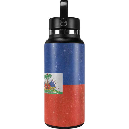 Haiti Flag Distressed Hydro Flask 32oz Wide Mouth Skin